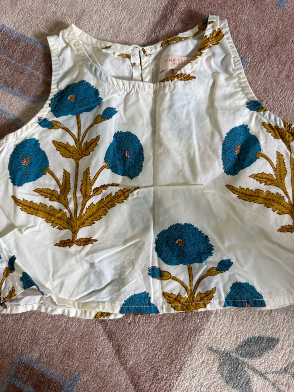 Pink Chicken Teal Floral top